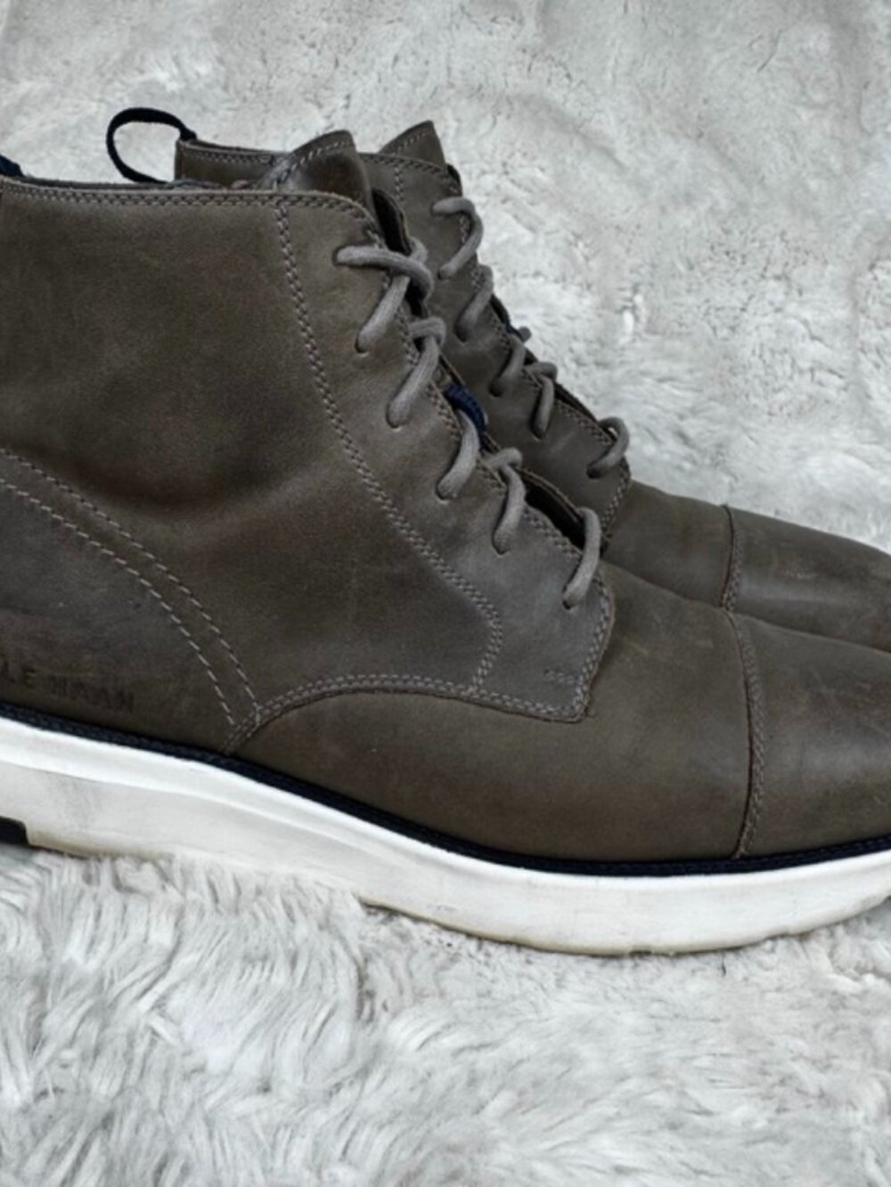 Cole Haan Grand 360 Men's 11.5M Gray Dress Office Ankle Chukka Boots Side Zip